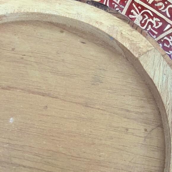 Vintage Aztec Calendar Hand Carved Inlay Wood Art Mexican Mexico Decor Holiday - Picture 10 of 11
